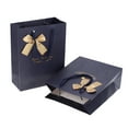 thumbnail image 3 of 5PCS Premium Assorted Gift Bags Cube Paper Bags Retail Bags with Handles Size S (Dark Blue), 3 of 8