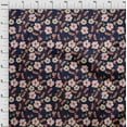 thumbnail image 3 of oneOone Cotton Poplin Navy Blue Fabric Flower Watercolor Sewing Material Print Fabric By The Yard 56 Inch Wide, 3 of 4