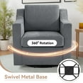 thumbnail image 5 of Swivel Accent Chair for Living Room, Modern Upholstered Barrel Arm Chair with Plump Back Pillow, Comfy Club Sofa Reading Chair for Adults (Chenille Gray, Set of 1), 5 of 6