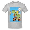 thumbnail image 4 of Bingfone Dinosaur Riding A Motorcycle Men'S Loose Fit Short-Sleeve Pocket T-Shirt, 4 of 7