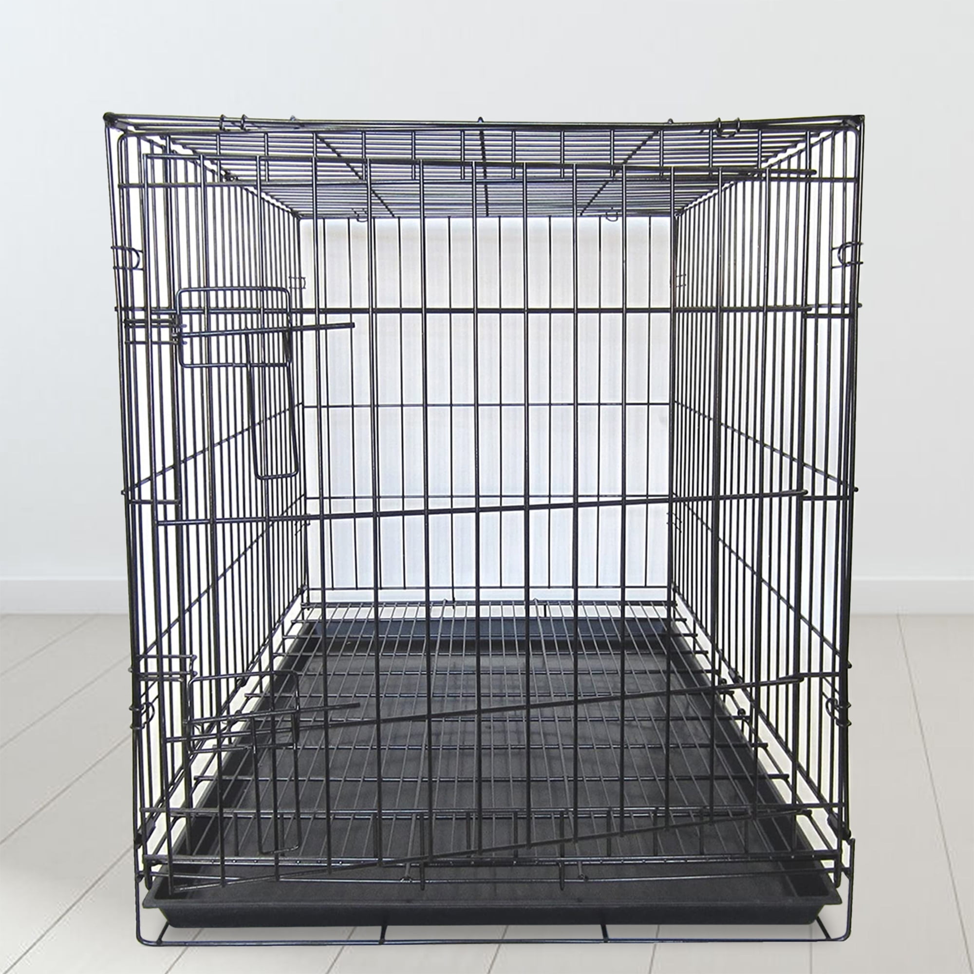 YML Group Foldable 42" Pet Crate for Dogs with Tray
