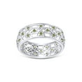 thumbnail image 2 of AFFY Round Simulated Peridot Hollowing Flower Ring for Women 14K White Gold over Silver-13, 2 of 5