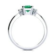 thumbnail image 3 of SuperJeweler 2 1/2 Carat Octagon Shape Created Emerald and Diamond Ring In Sterling Silver For Women, 3 of 6
