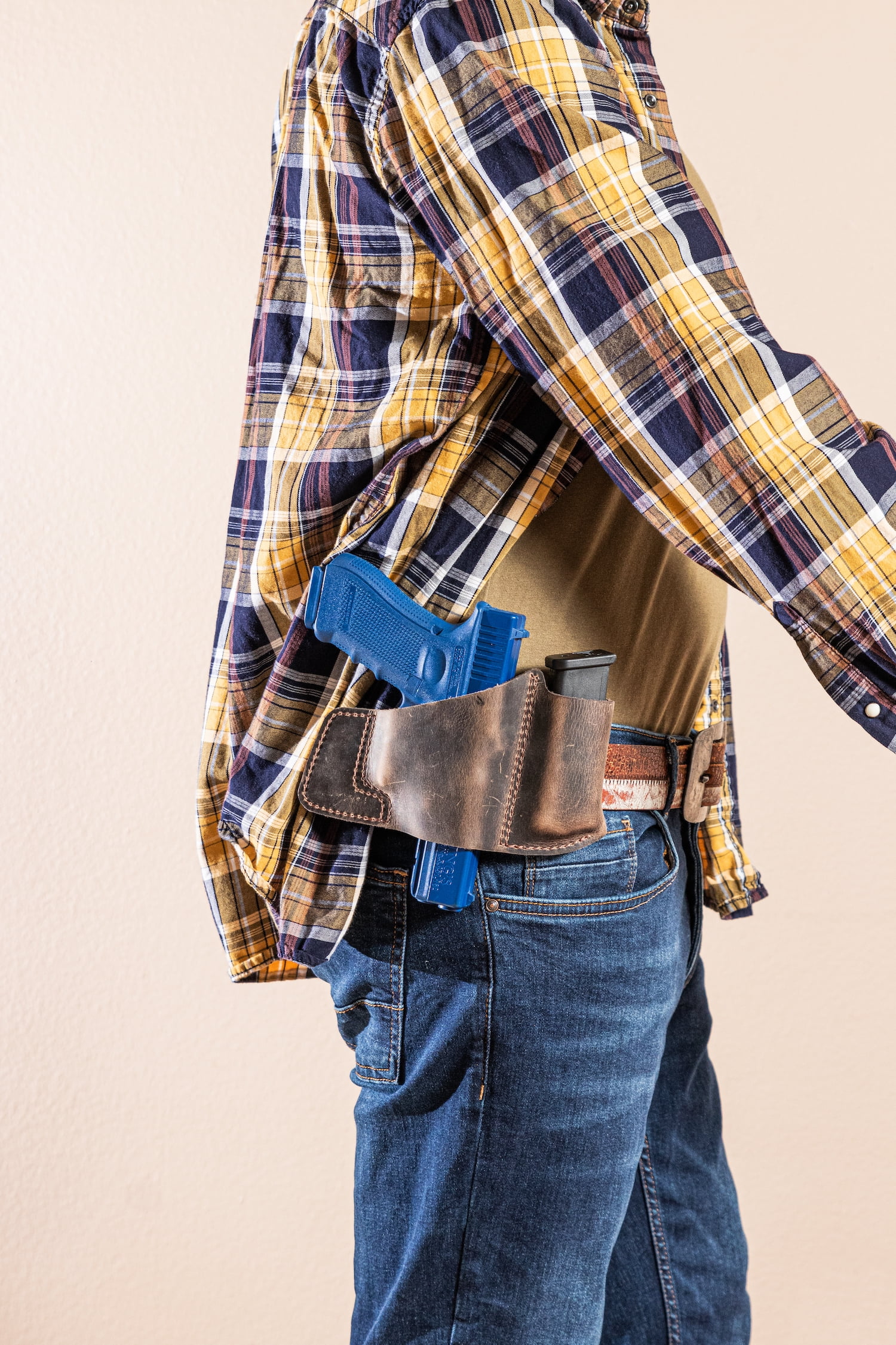 Saddle Mate Top Grain Buffalo Leather Training Range Gun Holster & Mag Pouch Combo- Right Handed