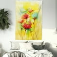 thumbnail image 3 of Watercolor Flower Home Decor Tapestry, Poppy Flowers Motif in Tones Spring Inspired Modern Picture, Wall Hanging for Bedroom Living Room Dorm Decor, 60W X 80L Inches, Yellow Red, by Ambesonne, 3 of 5