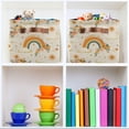 thumbnail image 6 of Yayeee 2 Pack Canvas Storage Basket with Handles for Shelves Fabric Bins Closet Organizer, Retro Rainbow, 6 of 8