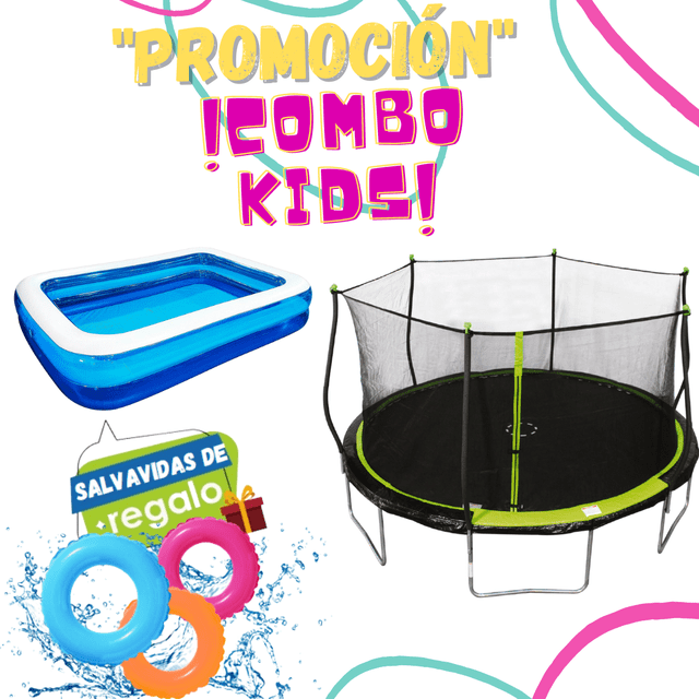 Trampolín Brincolín 14 Pies 4.27m con Alberca Piscina Reforzado SPORTSPOWER