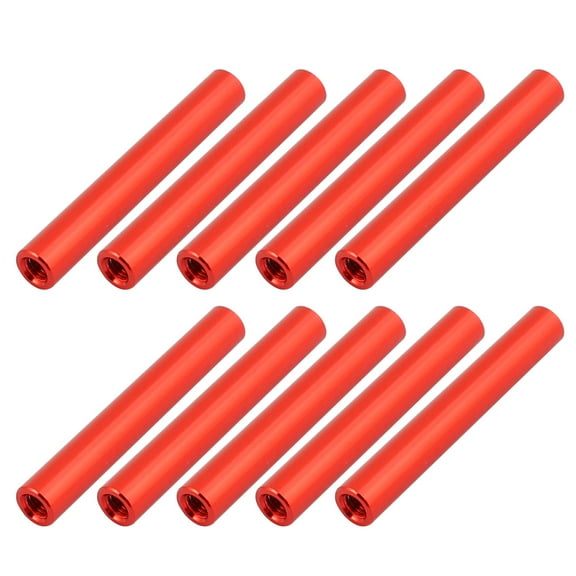 10Pcs M3 x 35mm Round Aluminum Column Alloy Standoff Spacer Stud Fastener Red