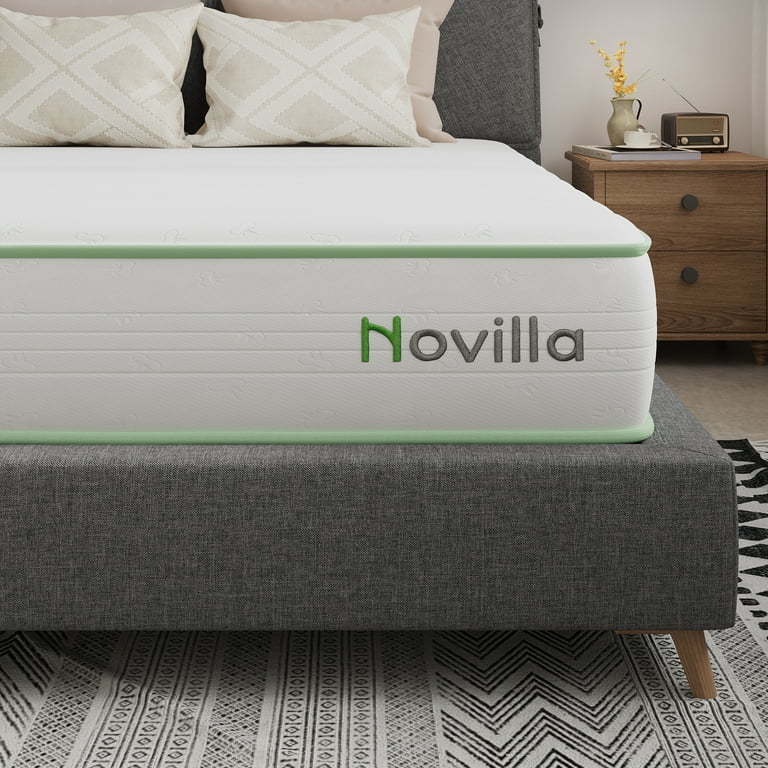 Novilla Snowfall 6 inch Twin Size Mattress in a Box, Hybrid Medium