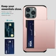 thumbnail image 6 of for iPhone 15 Pro Max Wallet Case with Sliding Door Hidden Pocket Credit Card Holder Dual Layer Heavy Duty Shockproof Hard PC Hybrid TPU Phone Flip Protective Cover for iPhone 15 Pro Max, Rosegold, 6 of 8
