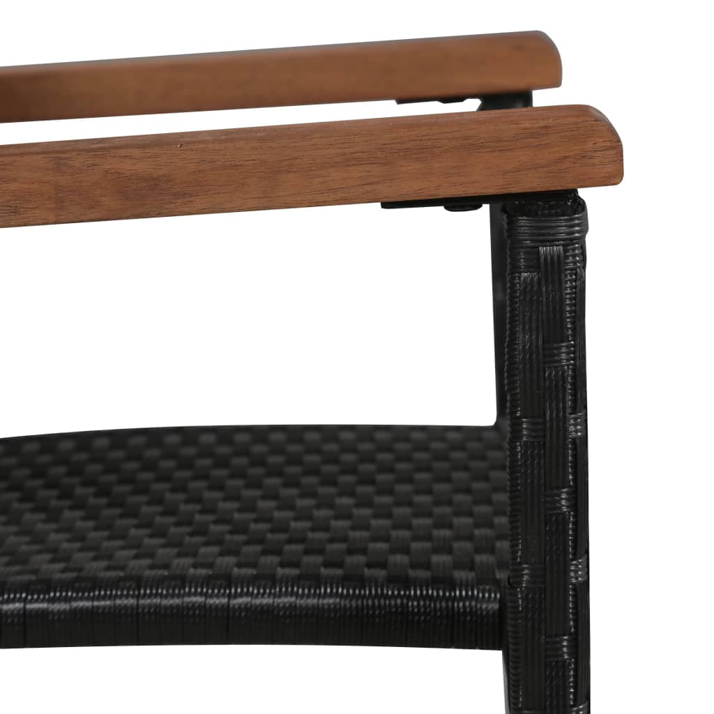 Kepooman Outdoor Patio Rattan Wicker Dining Table Set with Wood Table & Armrest Chairs, Set of 9, Black Kepooman Outdoor Patio Rattan Wicker Dining Table Set with Wood Table & Armrest Chairs, Set of 9, Black