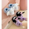 thumbnail image 4 of Pantuflas de felpa de dibujos animados de Sanrio, Kuromi My Melody, pantuflas de suelo cálidas para el invierno, pantuflas de interior planas antideslizantes para niña, zapatos para el hogar, regalo d, 4 of 5
