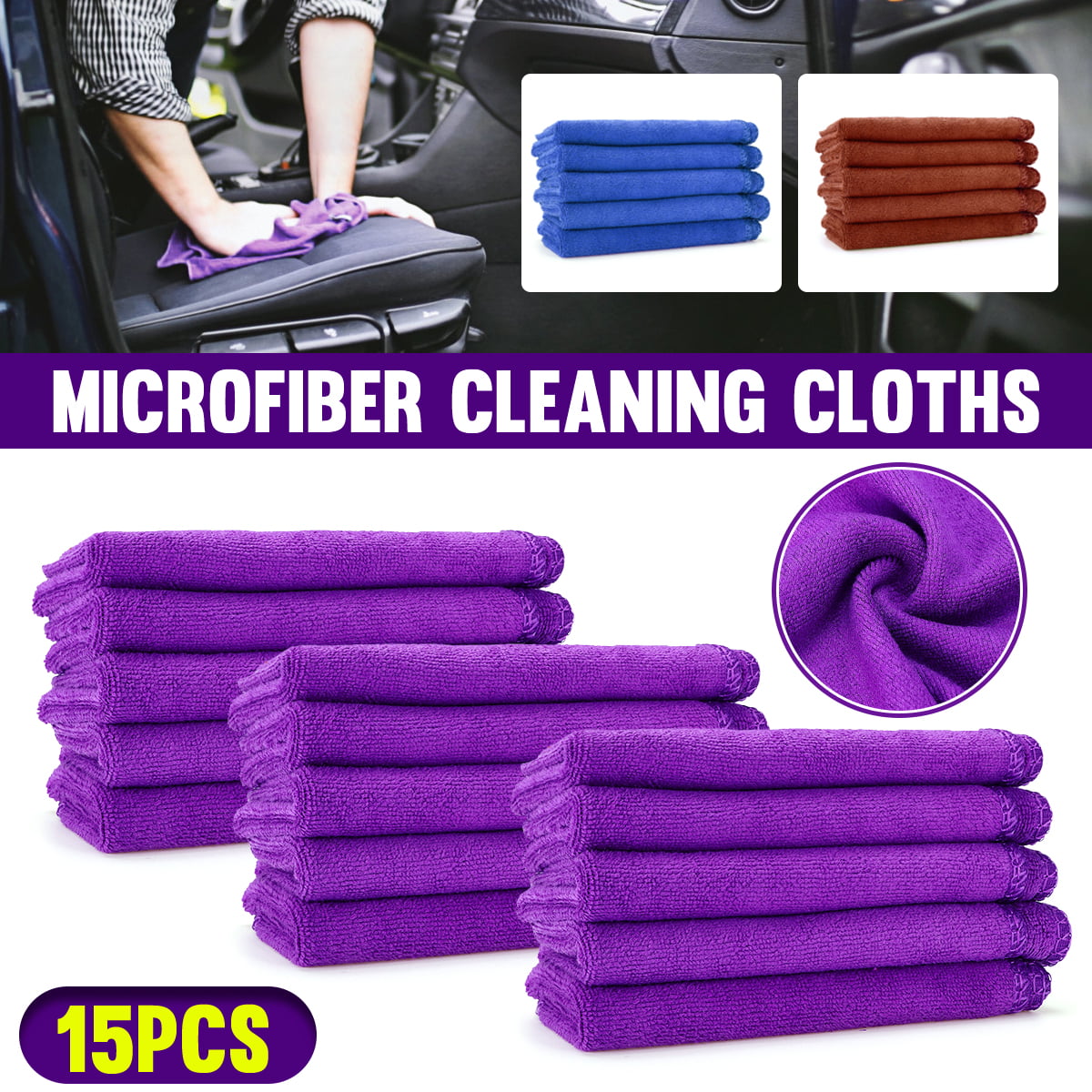 Details about   5 Count Quick-Dry Microfiber Towel for Cars Bikes Household Polishing Cloth Rag 