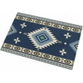thumbnail image 2 of Shag Bath Rugs Aztec Boho Ethnic Retro Pattern Navy Blue Plush Soft Fluffy Doormat Floor Carpet,Non-Slip Living Room Bedroom Kitchen Entryway Door Mats Tribal Totem, 2 of 6