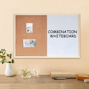 Fesfesfes Tableau blanc magnétique Corkboard Combo Multifonctionnel Memo Board Photo Display Board pour Office Accueil École Étudiant Organisation Décoration