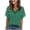 #0212-Green, variant on Women's Short Sleeve Ruffle Tops, Casual V Neck Blouses with Floral Print, Soft Lightweight Fabric Tees for Spring, Cute Frilly Shirts for Summer Daily Wear Gift