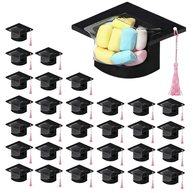 Graduation Cap Candy Money Holders Gift Box Graduation Centerpiece Party Flower Clear