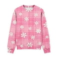 thumbnail image 7 of Lorytime Girls Sweatshirts for Kids Boys Christmas Snowflakes Plaid Shirt Crew Neck Long Sleeve Pullover Cute Tops Pink, 7 of 7