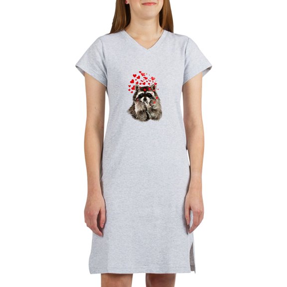 CafePress - Raccoon Blowing Kisses Cute Animal Love Women's Ni - Women's Nightshirt