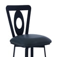 thumbnail image 3 of Contemporary 30" Bar Height , Matte Black & Gray Faux Leather, Armless, Lightweight, Lumbar Support, Floor Protectors High Stool, Style, Black, In Protective Film, 3 of 3