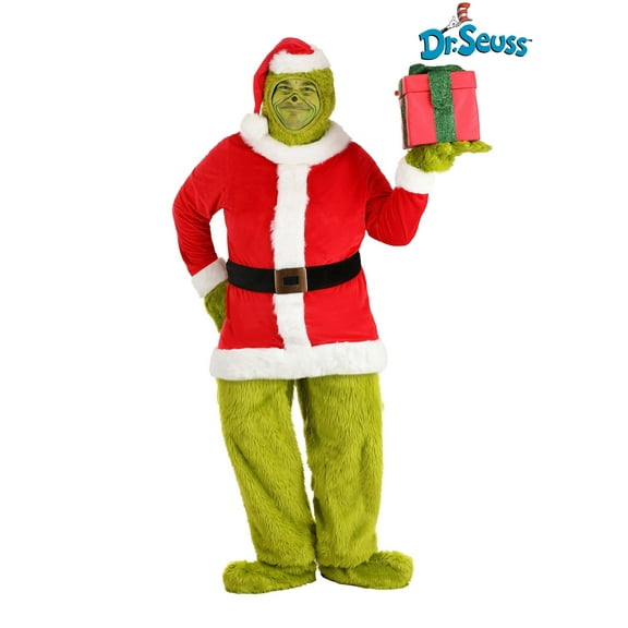 Dr. Seuss Plus Size Grinch Santa Open Face Costume