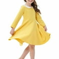 thumbnail image 2 of Ashirexll Girls Dresses Size 10-12, Girls Long Sleeve Dress, Long Sleeve Fall Dress Fashion Children Solid Color Doll Neck Dress Casual Plowy Dress, 2 of 5