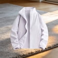 thumbnail image 4 of vdgthytj Jackets for Women Fleece Full Zip Stand Collar Long Sleeve Solid Fall Winter Casual Outerwear with Pockets(X-Small,White), 4 of 4