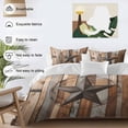 thumbnail image 4 of Country Star Brown Duvet Cover Set, Western Texas Vintage Farmhouse Wooden Soft Duvet Cover Twin Size Bedding Set 4 Pieces, 1 Quiltcover and 2 Pillowcases with Zipper, 1 Bed Sheet for All Seasons, 4 of 9