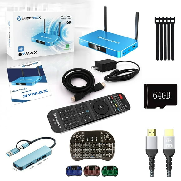 SuperBox S7 MAX | 2026 Updated Model | 6K Ultra HD Media Device | 4GB RAM | 64GB Storage | Voice Remote Control | Time Shift & Parental Controls