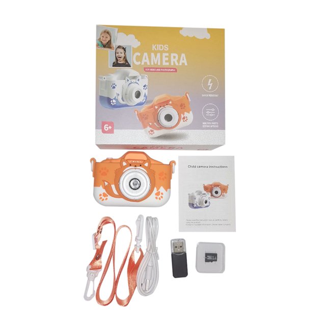 Cámara para niños de 40MP con juguetes de cámara digital para niños con cordón HD (naranja + 32G) Ehuebsd Para estrenar
