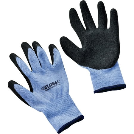 

Crinkle Latex Coated Gloves Polyester Knit Black/Blue X-Large Lot of 12