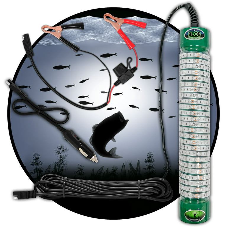 Green Blob Outdoors Underwater Fishing Light 15000 Lumen with Alligator Clips and Cigarette Lighter Adapter with 30ft Cord, Men's, Size: One size
