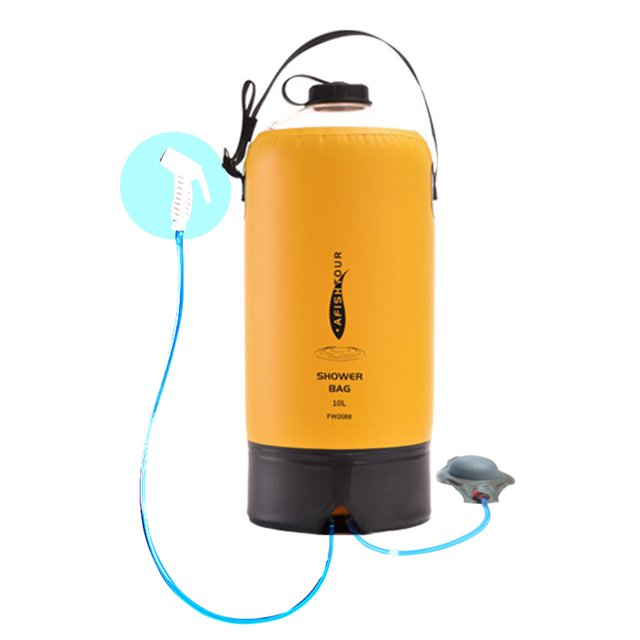 Amdohai Outdoor Water Bag Camping Collapsible Water Container 10L Capacity Portable Shower Bag PVC Water Storage Bag