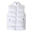 thumbnail image 1 of Veste Sans Manches Blanche 2023 pour Hommes, Coupe Ajustée, Col Montant, Printemps Automne, Décontractée, 1 of 5