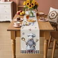 thumbnail image 2 of Black White Vintage Gnomes Table Runner - 48 Inch Long Checkered Retro Art Rustic Cotton and Linen Blended Dress Scarves Farmhouse Table Runner for Kitchen Dining, Coffee Table, 13" x 48", 2 of 8