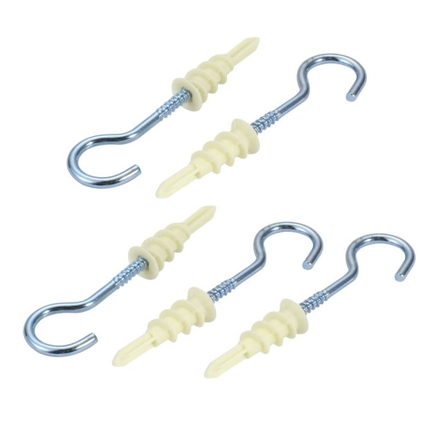Uxcell 5Pcs Self Drilling Drywall hook 16mm Inner Dia Zinc Plated Eye Screw Hook Assortment