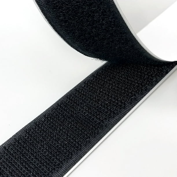 Tiras de velcro con adhesivo - Cierres adhesivos de resistencia industrial Cinta de velcro para montar, colgar u organizar artículos en interiores o exteriores - Negro