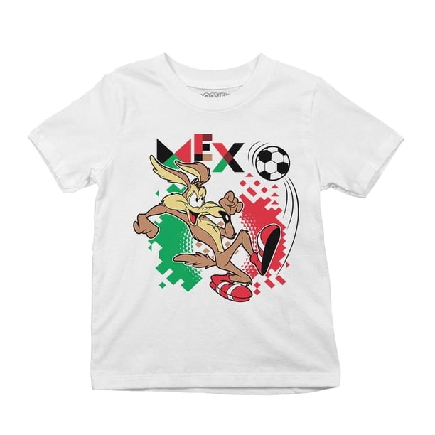 Playera Fan Army Looney Tunes Talla 6 Coyote Mundial México Manga Corta Blanca