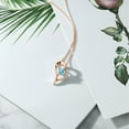 thumbnail image 3 of Gem Stone King 18K Rose Gold Plated Silver Blue Apatite Heart Shape Pendant Necklace for Women (0.94 Cttw, Round 6MM, Gemstone Birthstone, with 18 inch Chain), 3 of 6