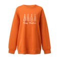 thumbnail image 2 of Gibobby Sudadera navideña mujer Sudadera de manga larga con hombros descubiertos y estampado de árbol de Navidad para mujer(Naranja,CH), 2 of 3
