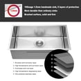 thumbnail image 2 of Izzovium 28 Inch Undermount Stainless Steel Kitchen Sink, 28"x18"x10" Single Bowl 16 Gauge Brushed Nickel, Deep Basin with Soundproof Pad & Drain Assembly, 2 of 7