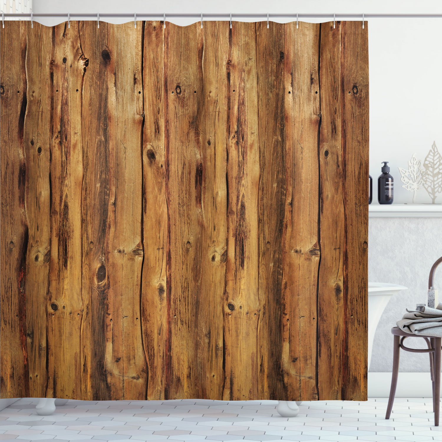 Details about   Wooden Print Shower Curtain Hardwood Floor Natural Rural Graphic Bathroom Set 