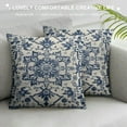 thumbnail image 3 of COMIO Boho Pillow Covers, White Navy Blue Carpet Pattern Outdoor Decorative Throw Pillows Ethnic Rustic Farmhouse Cushion Cases Gifts for Couch Sofa Decor, 3 of 5