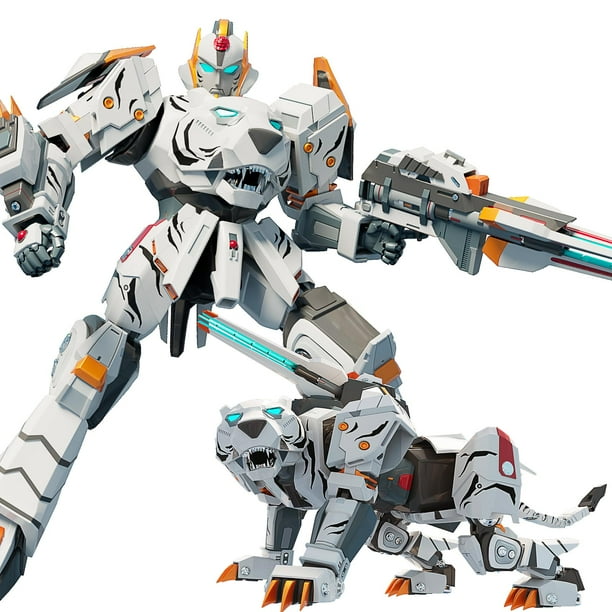 Csdcsd Animales Transformando Robots Juguete para Niños Deformación Tigre Figura De Acción Deformación Modelo De Tigre Robot Transformador Portátil Juguete Regalo para Niños Y Niñas 6-12