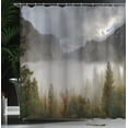 thumbnail image 4 of Ambesonne America Shower Curtain, Valley Yosemite in Fall, 69"Wx84"L, Green Grey, 4 of 5