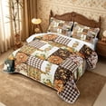 thumbnail image 3 of Erosebridal Patchwork Floral Twin Quilt Set 2 Pieces,Fall Harvest Twin Coverlet Set,Plaid,1 Bedspread and 1 Pillowcase, 3 of 7
