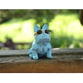 thumbnail image 4 of Rmdusk Mini figura geométrica única de perro perrito Bulldog con gafas de sol estatuas de animales azules hogar jardín Bar D?Cor ornamento, 4 of 5