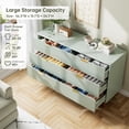 thumbnail image 3 of BeesClover Commode à 6 Tiroirs, Organisateur de Tiroirs en Bois avec Poignée Dorée, Grande Armoire de Rangement, Commode au Design Moderne pour Chambre, Salon, Garde-Robe, Couloir, Entrée, 3 of 6