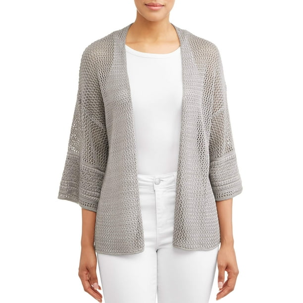 Time and Tru - Time and Tru Women's Loose Sleeve Open Cardigan ...