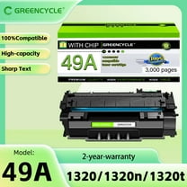 GREENCYCLE 1 Pack Compatible for HP 49A Q5949A 53A Q7553A Black Toner Cartridge Replacement with HP laserJet 1320 1320n 1320tn P2015dn P2010 P2014 M2727nf M2727 Printer